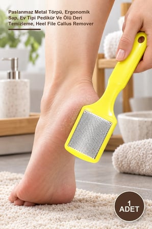 1 Adet Ayak Topuk Törpüsü – Paslanmaz Metal Törpü, Ergonomik Sap, Ev Tipi Pedikür Ve Ölü Deri Temizleme, Heel File Callus Remover