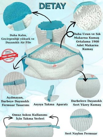 İnter Sunny 2 Adet Spor Ayakkabı Yıkama Torbası, Sık Dokuma Kalın Kumaş, Yıkama Çantası, Hassas Çamaşırlar