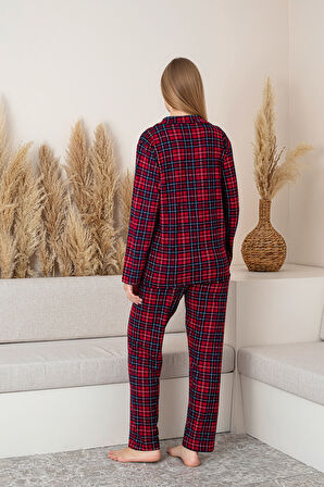 Nisanca Uzun Kollu Milan Gömlek Pijama Takımı- Soft Seri 