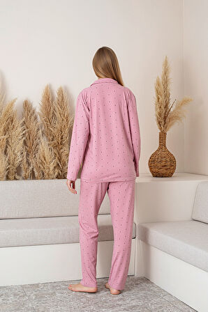 Nisanca Uzun Kollu Milan Gömlek Pijama Takımı- Soft Seri 