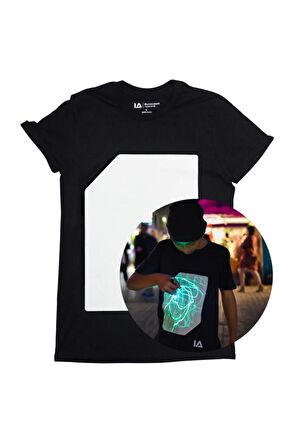 İlluminated Apparel Unisex Siyah Interaktif Tshirt