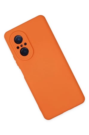 Huawei Nova 9 SE Kılıf Nano içi Kadife Silikon - Turuncu-(5796)
