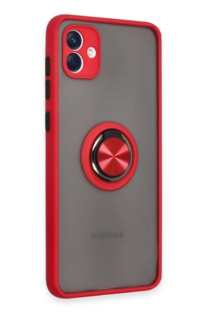 CPT83 Samsung Galaxy A04 Kılıf Montreal Yüzüklü Silikon Kapak - Kırmızı