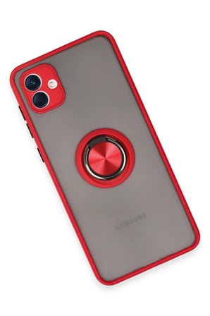 CPT83 Samsung Galaxy A04 Kılıf Montreal Yüzüklü Silikon Kapak - Kırmızı