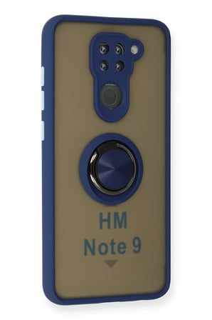 CPT83 Xiaomi Redmi Note 9 Kılıf Montreal Yüzüklü Silikon Kapak - Lacivert