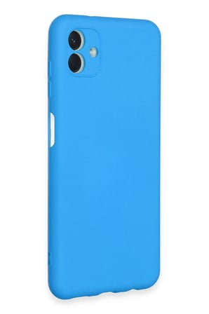 Samsung Uyumlu Galaxy A04E Kılıf Nano içi Kadife Silikon - Mavi-(5796)