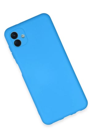 Samsung Uyumlu Galaxy A04E Kılıf Nano içi Kadife Silikon - Mavi-(5796)