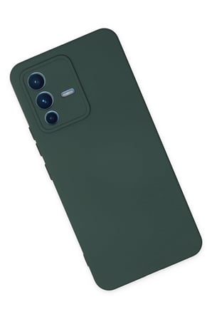 Vivo V23 5G Kılıf Nano içi Kadife Silikon - Koyu Yeşil-(5796)