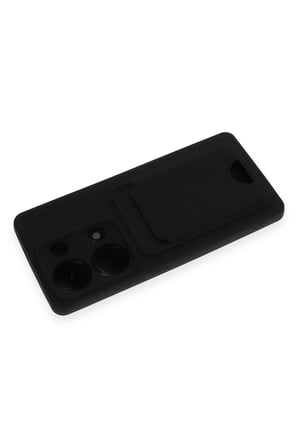 Xiaomi Redmi Note 13 Pro 4G Kılıf Kelvin Kartvizitli Silikon - Siyah-(5796)