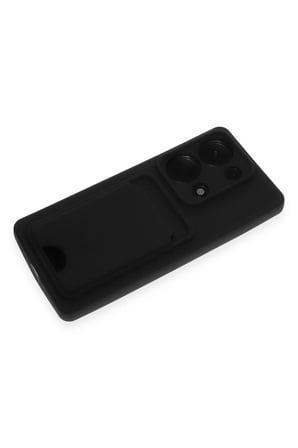 Xiaomi Redmi Note 13 Pro 4G Kılıf Kelvin Kartvizitli Silikon - Siyah-(5796)