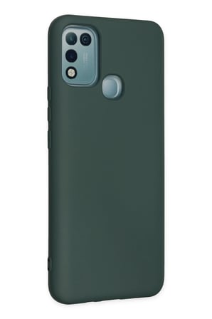 İnfinix Hot 10 Play Kılıf Nano içi Kadife Silikon - Koyu Yeşil-(5796)