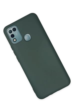 İnfinix Hot 10 Play Kılıf Nano içi Kadife Silikon - Koyu Yeşil-(5796)
