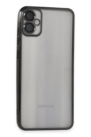 Samsung Uyumlu Galaxy A05 Kılıf Lensli Silikon - Siyah-(5796)