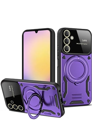 CPT83 Samsung Galaxy A35 5G Kılıf Joy Lens Standlı Kapak - Mor