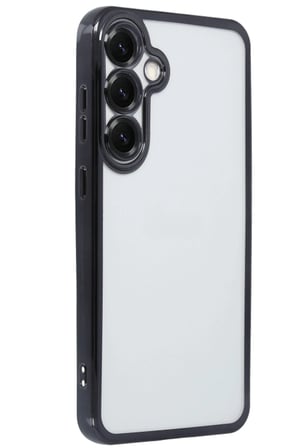 Samsung Uyumlu Galaxy S25 Kılıf Lensli Silikon - Siyah-(5796)