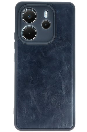 Xiaomi Uyumlu Redmi Note 14 4G Kılıf Aras Deri Kapak - Lacivert-(5796)