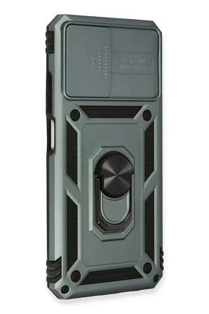 Xiaomi Uyumlu Redmi Note 10 Kılıf Pars Lens Yüzüklü Silikon - Yeşil-(5796)