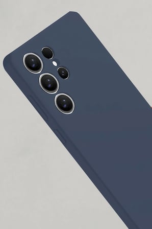 Samsung Galaxy S25 Ultra Kılıf Nano içi Kadife Silikon - Lacivert-(5796)