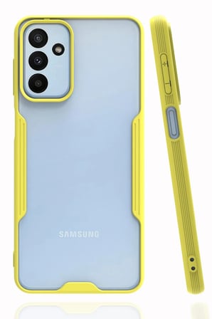 Samsung Galaxy A04S Kılıf Platin Silikon - Sarı-(5796)