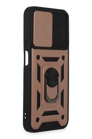 Samsung Galaxy A14 4G Kılıf Pars Lens Yüzüklü Silikon - Rose Gold-(5796)