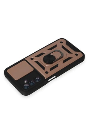 Samsung Galaxy A14 4G Kılıf Pars Lens Yüzüklü Silikon - Rose Gold-(5796)