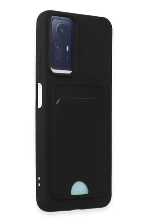 Xiaomi Redmi Note 12S Kılıf Kelvin Kartvizitli Silikon - Siyah-(5796)