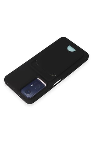Xiaomi Redmi Note 12S Kılıf Kelvin Kartvizitli Silikon - Siyah-(5796)