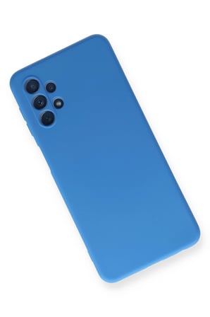 Samsung Uyumlu Galaxy A52 Kılıf Nano içi Kadife Silikon - Mavi-(5796)