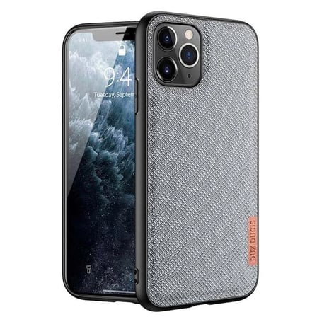 Dux Ducis Fino Serisi iPhone 11 Pro Max Kılıf Premium Dokuma Silikon Kılıf-(5775)