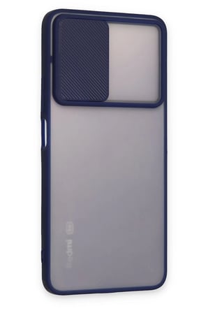 Xiaomi Redmi Note 11T Kılıf Palm Buzlu Kamera Sürgülü Silikon - Lacivert-(5796)