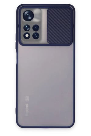 CP120 Xiaomi Redmi Note 11T Kılıf Palm Buzlu Kamera Sürgülü Silikon - Lacivert