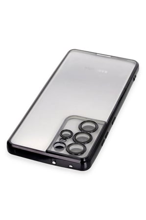 Samsung Galaxy S21 Ultra Kılıf Lensli Silikon - Siyah-(5796)