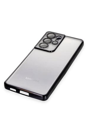Samsung Galaxy S21 Ultra Kılıf Lensli Silikon - Siyah-(5796)