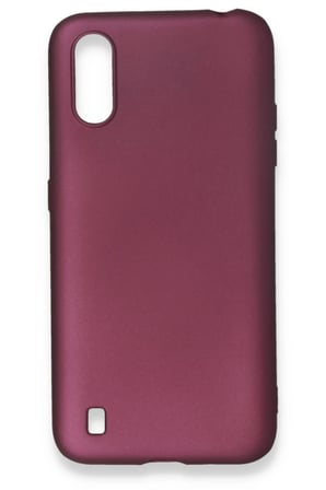 Samsung Uyumlu Galaxy A01 Kılıf First Silikon - Mürdüm-(5796)