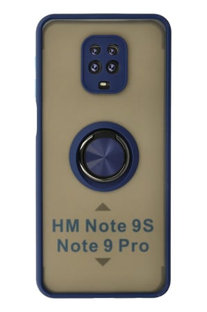 Xiaomi Redmi Note 9 Pro Kılıf Montreal Yüzüklü Silikon Kapak - Lacivert-(5796)