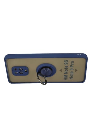 Xiaomi Redmi Note 9 Pro Kılıf Montreal Yüzüklü Silikon Kapak - Lacivert-(5796)