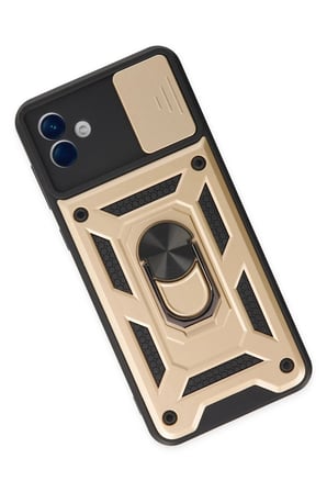 CPT83 Samsung Galaxy A04 Kılıf Pars Lens Yüzüklü Silikon - Gold
