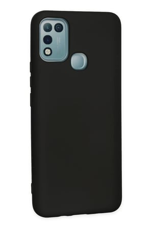 İnfinix Hot 10 Play Kılıf Nano içi Kadife Silikon - Siyah-(5796)