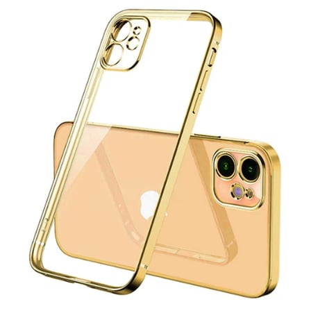iPhone 12 Mini 5.4inç Renkli Kenar Şeffaf Kılıf Kamera Korumalı Kılıf-(5775)