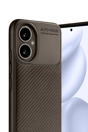 Honor 400 Kılıf Auto Focus Karbon Kapak - Kahverengi-(5796)