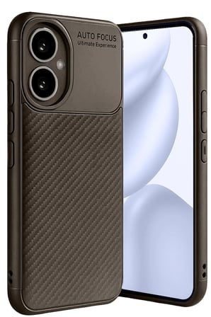 Honor 400 Kılıf Auto Focus Karbon Kapak - Kahverengi-(5796)