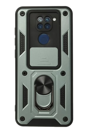Xiaomi Redmi Note 9 Kılıf Pars Lens Yüzüklü Silikon - Yeşil-(5796)