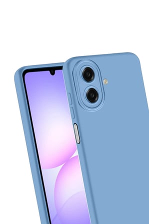 Samsung Galaxy A07 Nano içi Kadife Silikon - Mavi-(5796)