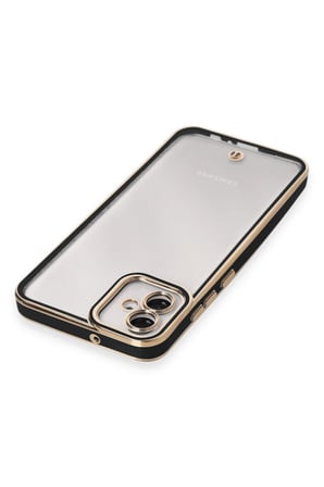 Samsung Galaxy A04E Kılıf Liva Lens Silikon - Siyah-(5796)