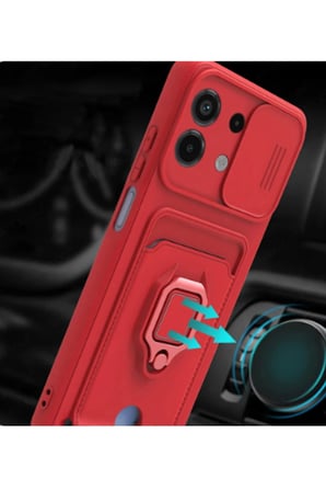 CPT83 Xiaomi Redmi Note 13 4G Kılıf Zuma Kartvizitli Yüzüklü Silikon - Pembe