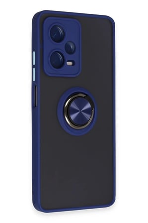Xiaomi Redmi Note 12 5G Kılıf Montreal Yüzüklü Silikon Kapak - Lacivert-(5796)