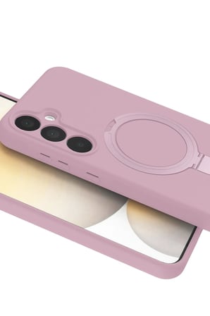 Samsung Galaxy A15 4G Regal Magsafe Standlı Kapak - Açık Pembe-(5796)