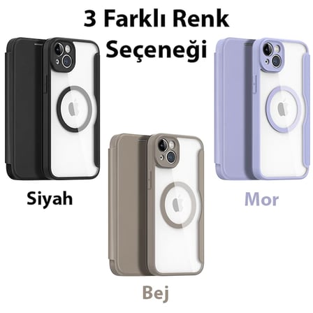 Dux Ducis iPhone 14 6.1 Kılıf Skin X Pro Series MagSafe Kapaklı Kılıf Folio Case-(5775)