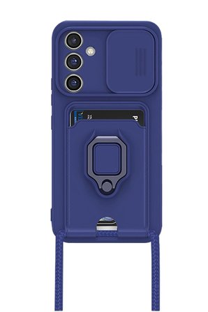 Samsung Galaxy A05S Kılıf Zuma Kartvizitli Yüzüklü Silikon - Lacivert-(5796)
