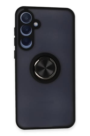 Samsung Galaxy A55 5G Kılıf Montreal Yüzüklü Silikon Kapak - Siyah-(5796)